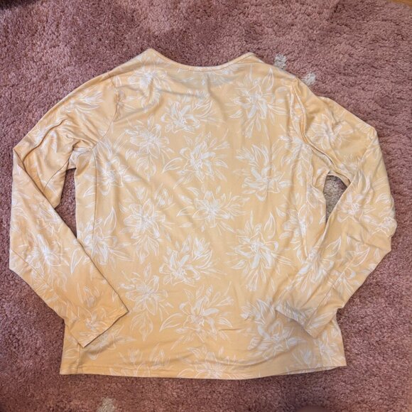 Hang Ten Sunray Long Sleeve Sun Tee Shirt Womens Size L Yellow UV Protection 50+ - Picture 8 of 8